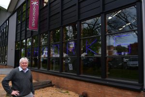 Peter Hemphill at the entrance to Seaworks